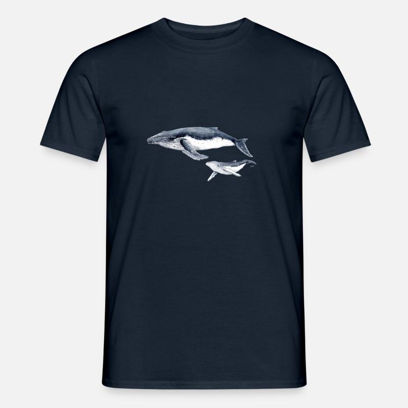 Buckelwal - baleine à bosse Buckelwal - Männer T-Shirt - Navy