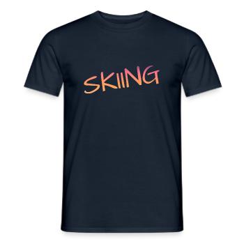 skiing, ski fahren, skier, pistensau - Männer T-Shirt - Navy - Vorne - AI Model Male 178 light (178cm)