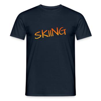skiing, ski fahren - Männer T-Shirt - Navy - Vorne - AI Model Male 178 light (178cm)