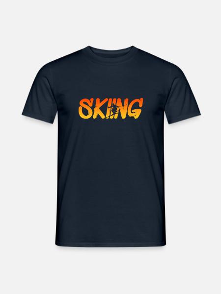 Skiing - Männer T-Shirt - Navy