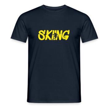 Skifahren, Skiing, Ski - Männer T-Shirt - Navy - Vorne - AI Model Male 178 light (178cm)