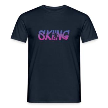Skifahren, Skiing, Ski - Männer T-Shirt - Navy - Vorne - AI Model Male 178 light (178cm)