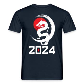 Drache 2024 Chinesisches Neujahr Jahr des Drachen - Männer T-Shirt - Navy - Vorne - AI Model Male 178 light (178cm)