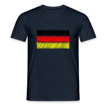 Deutschlandfahne Deutschlandflagge Weltmeister - Männer T-Shirt - Navy - Vorne - AI Model Male 178 light (178cm)