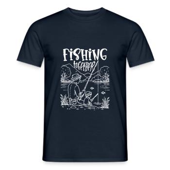Fishing Together - Men's T-Shirt - navy - Front - AI Model Male 178 light (178cm)