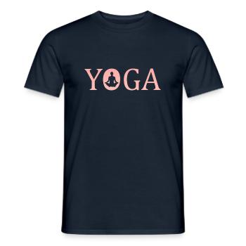 Yoga - Männer T-Shirt - Navy - Vorne - AI Model Male 178 light (178cm)