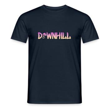 Downhill mit Biker - Männer T-Shirt - Navy - Vorne - AI Model Male 178 light (178cm)