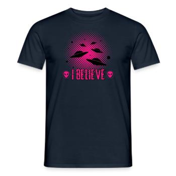 Alien - Ufo - Aliens - T-shirt homme - marine - Devant - AI Model Male 178 light (178cm)
