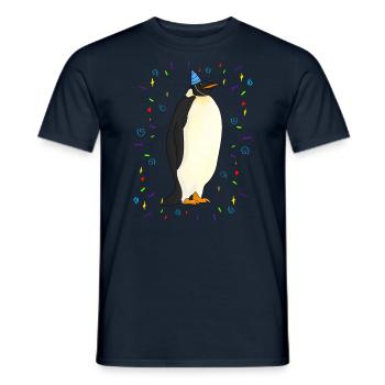 Pingouin d’anniversaire - T-shirt homme - marine - Devant - AI Model Male 178 light (178cm)