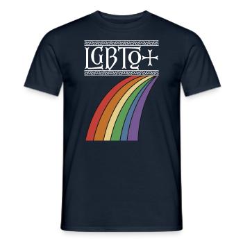 LGBTQ+ - Männer T-Shirt - Navy - Vorne - AI Model Male 178 light (178cm)