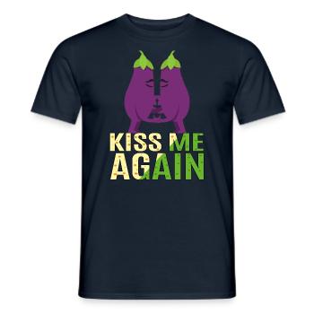 Embrassez-le à nouveau. Aubergine douce - T-shirt homme - marine - Devant - AI Model Male 178 light (178cm)