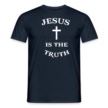 Croix Jésus Religion Christianisme Dicton chrétien - T-shirt homme - marine - Devant - AI Model Male 178 light (178cm)