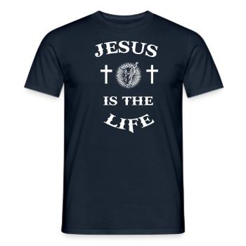 Jésus-Christ Christianisme religieux Croix Dicton - T-shirt homme - marine - Devant - AI Model Male 178 light (178cm)
