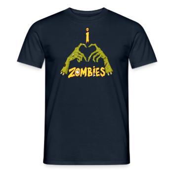 Ich liebe Zombies - Männer T-Shirt - Navy - Vorne - AI Model Male 178 light (178cm)