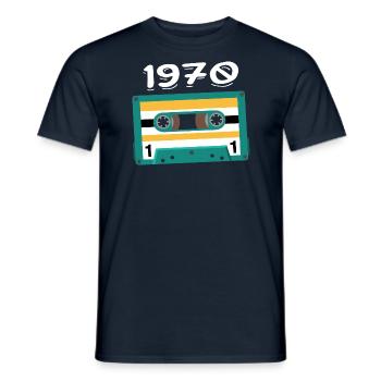 Cassette 1970 Vintage Anniversary 1970 - Men's T-Shirt - navy - Front - AI Model Male 178 light (178cm)