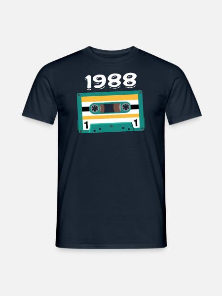 Cassette 1988 Vintage Anniversaire 1988 - T-shirt homme - marine