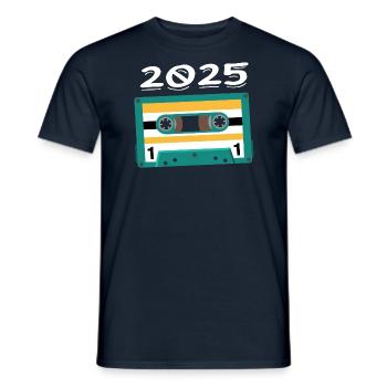 Cassette 2025 Vintage Anniversary 2025 - Men's T-Shirt - navy - Front - AI Model Male 178 light (178cm)