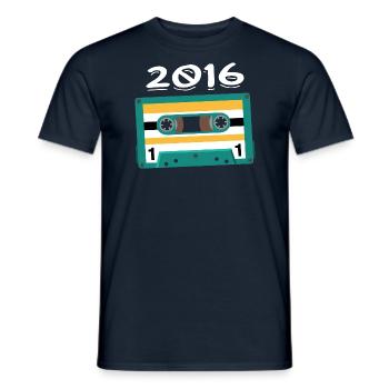 Cassette 2016 Vintage Anniversary 2016 - Men's T-Shirt - navy - Front - AI Model Male 178 light (178cm)