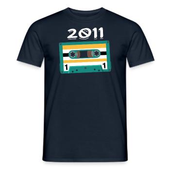 Cassette 2011 Vintage Anniversary 2011 - Men's T-Shirt - navy - Front - AI Model Male 178 light (178cm)