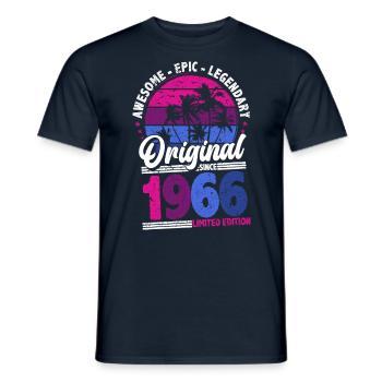 Geboren 1966 1966 Geburtstag geschenk Jahrgang - Männer T-Shirt - Navy - Vorne - AI Model Male 178 light (178cm)