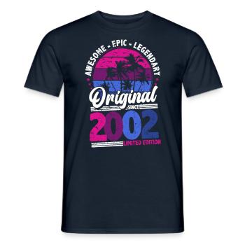 2002 Jahrgang Geburtstag Retro Vintage Geschenk - Männer T-Shirt - Navy - Vorne - AI Model Male 178 light (178cm)
