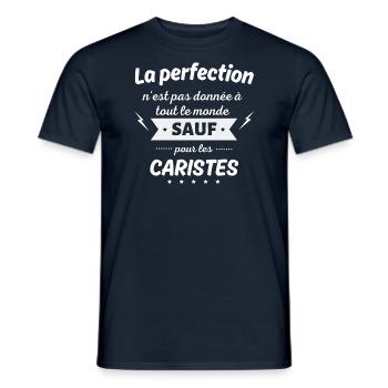 La perfection n'est pas donnée sauf cariste - T-shirt homme - marine - Devant - AI Model Male 178 light (178cm)