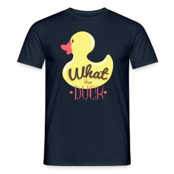 What the duck (fuck) - Ente, Typografie - Männer T-Shirt - Navy - Vorne - AI Model Male 178 light (178cm)