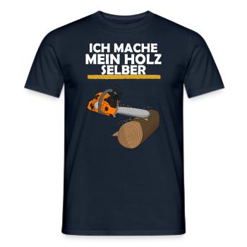 Ich mache mein Holz selber - Männer T-Shirt - Navy - Vorne - AI Model Male 178 light (178cm)