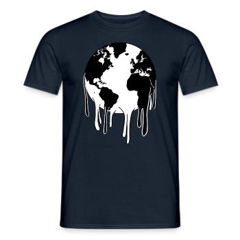 Schmelzender Planet Erde - Männer T-Shirt - Navy - Vorne - AI Model Male 178 light (178cm)