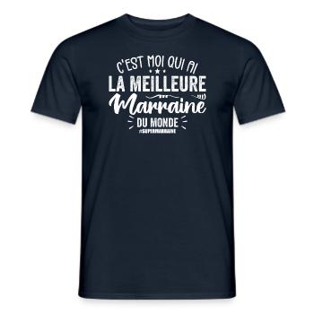 Meilleure Marraine Super Marraine Cadeau Marraine - T-shirt homme - marine - Devant - AI Model Male 178 light (178cm)