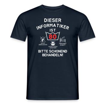 This computer scientist is 80 years old. - Men's T-Shirt - navy - Front - AI Model Male 178 light (178cm)