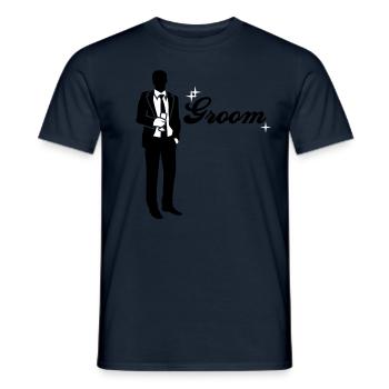Marié - Équipe - Bride - T-shirt homme - marine - Devant - AI Model Male 178 light (178cm)