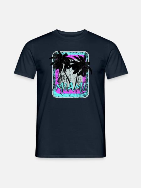 Miami Retro - Geschenkidee - Männer T-Shirt - Navy