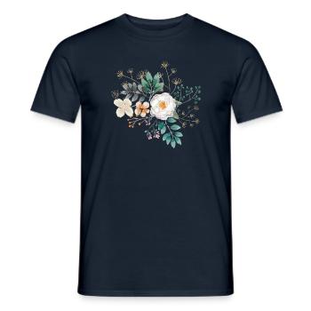 Bouquet de fleurs - T-shirt homme - marine - Devant - AI Model Male 178 light (178cm)