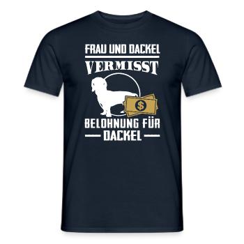 Vermisst Dackel - Männer T-Shirt - Navy - Vorne - AI Model Male 178 light (178cm)