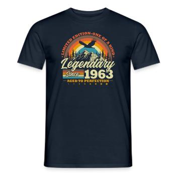 Légendaire depuis 1963 Cadeau d’anniversaire vintage - T-shirt homme - marine - Devant - AI Model Male 178 light (178cm)