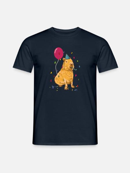 Capybara Birthday - Men's T-Shirt - navy