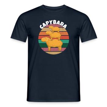 Capybara family - Men's T-Shirt - navy - Front - AI Model Male 178 light (178cm)