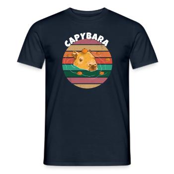Capybara Orange Meme - Männer T-Shirt - Navy - Vorne - AI Model Male 178 light (178cm)