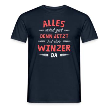 Alles wird gut denn jetzt ist der Winzer da - Männer T-Shirt - Navy - Vorne - AI Model Male 178 light (178cm)