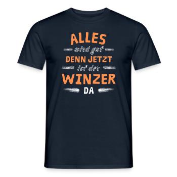 Alles wird gut denn jetzt ist der Winzer da - Männer T-Shirt - Navy - Vorne - AI Model Male 178 light (178cm)
