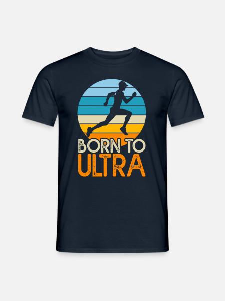 Born to ultra cadeau humour running triathlon - T-shirt homme - marine