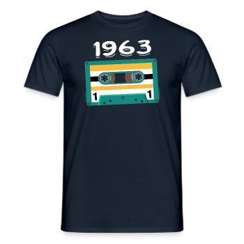 Vintage 1963 Anniversary 1963 Cassette - Men's T-Shirt - navy - Front - AI Model Male 178 light (178cm)