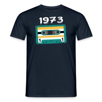 Cassette 1973 Vintage Anniversary 1973 - Men's T-Shirt - navy - Front - AI Model Male 178 light (178cm)