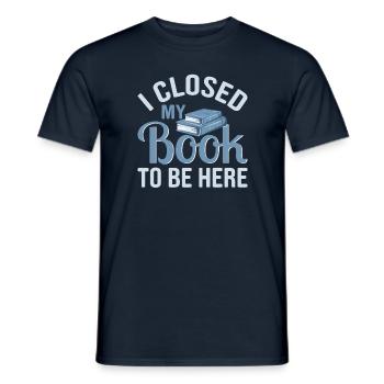 Bücher lesen Buch Leseratte - Männer T-Shirt - Navy - Vorne - AI Model Male 178 light (178cm)