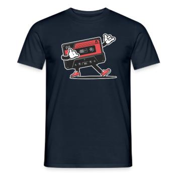 Retro music vintage cassette audio - T-shirt homme - marine - Devant - AI Model Male 178 light (178cm)