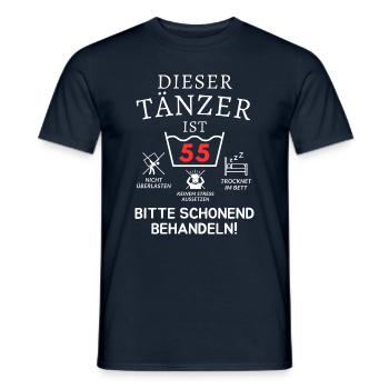 Dieser Tänzer ist 55. Schonend behandeln - Männer T-Shirt - Navy - Vorne - AI Model Male 178 light (178cm)