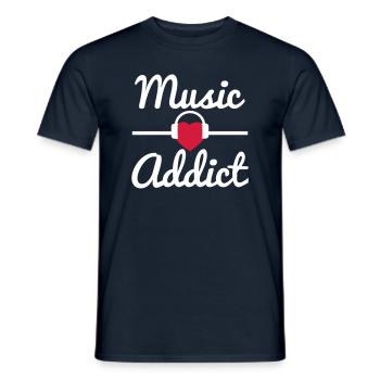 Music Addict, music - Men's T-Shirt - navy - Front - AI Model Male 178 light (178cm)