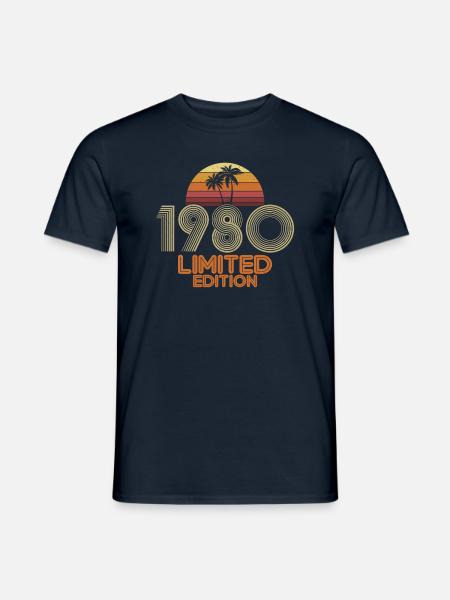 Idée cadeau d'anniversaire rétro 1980 - T-shirt homme - marine