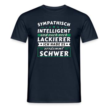 Sympathisch und intelligent - Lackierer Edition - Männer T-Shirt - Navy - Vorne - AI Model Male 178 light (178cm)